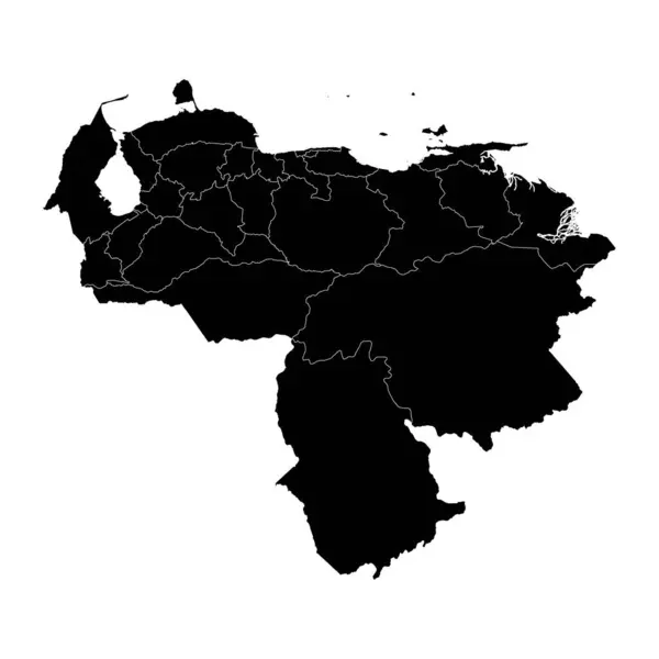 Venezuela Térképe Közigazgatási Egységekkel — Stock Vector