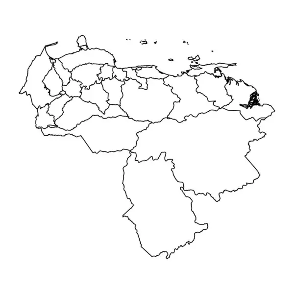 Venezuela Mapa Com Divisões Administrativas — Vetor de Stock