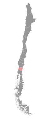 Los Rios bölgesi haritası, Şili idari bölümü.