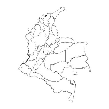 İdari bölümlere sahip Kolombiya haritası.