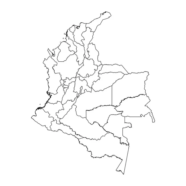 Kolombia Memetakan Dengan Pembagian Administratif - Stok Vektor