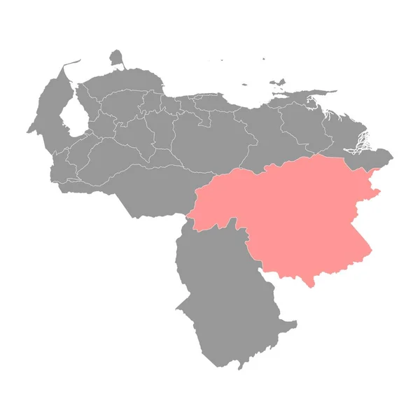 Mapa Estatal Bolívar División Administrativa Venezuela — Vector de stock