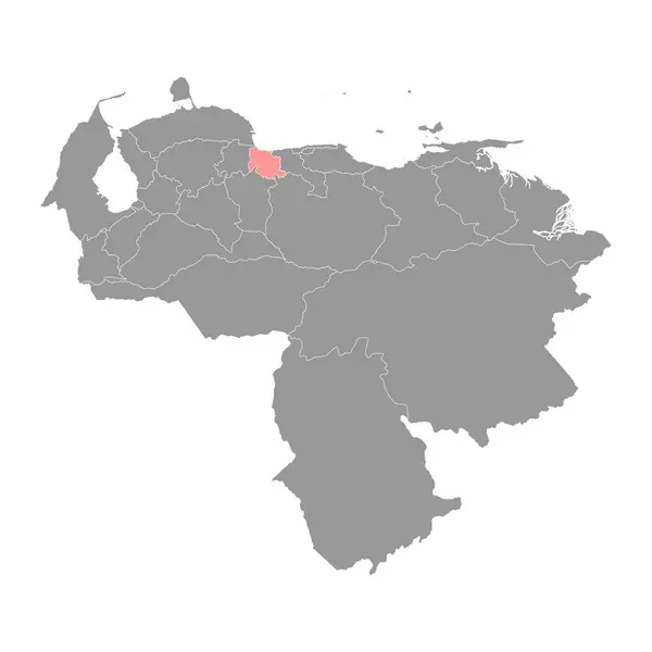Carabobo Mapa Estado Divisão Administrativa Venezuela — Vetor de Stock