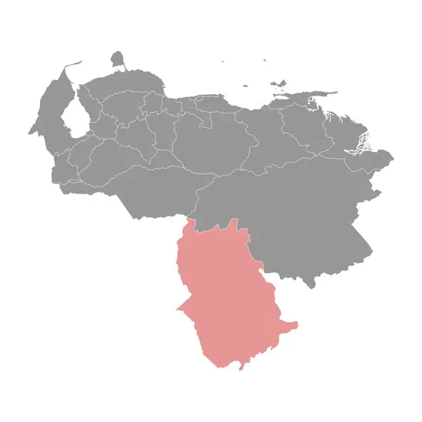 アマゾナス州マップ ベネズエラの行政区画 — ストックベクタ