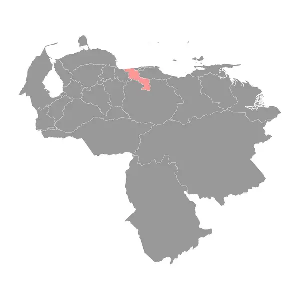 Карта Штата Арагуа Административное Деление Венесуэлы — стоковый вектор