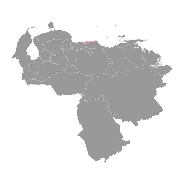 バルガス州マップ ベネズエラの行政区画 — ストックベクタ