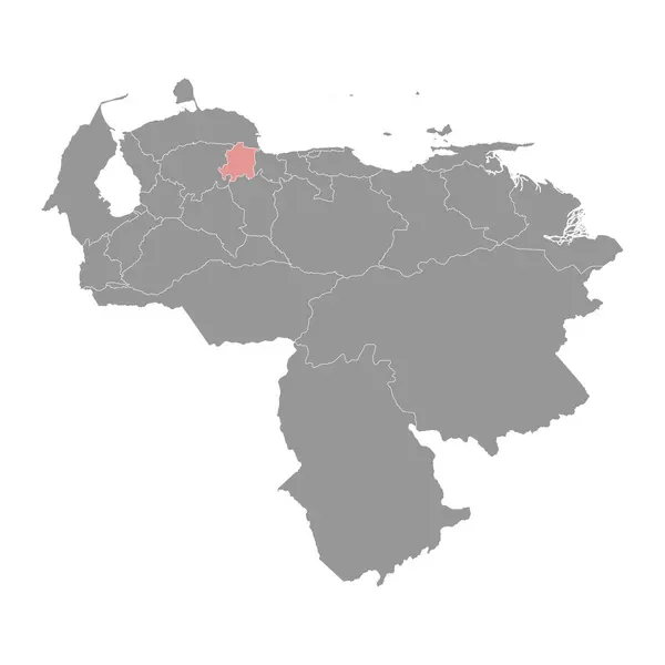 Карта Штату Яракуй Адміністративний Поділ Венесуели — стоковий вектор
