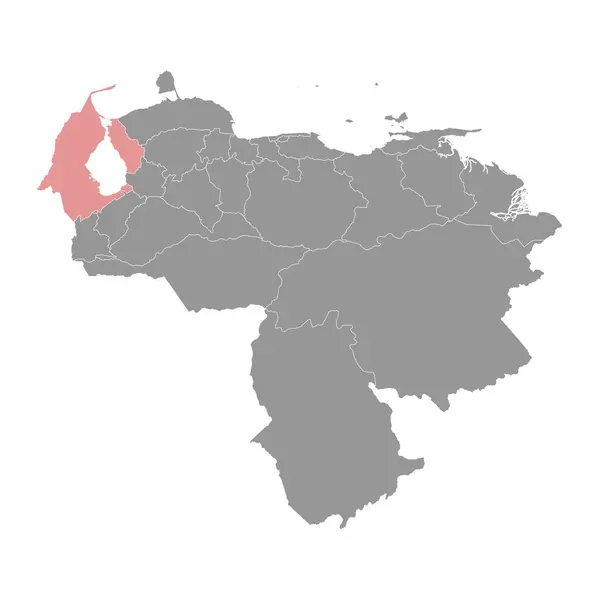 Zulia Mappa Stato Divisione Amministrativa Del Venezuela — Vettoriale Stock