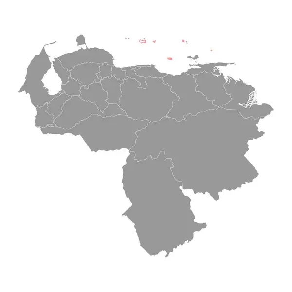 Dependencias Federales Map Administrative Division Venezuela — Stock Vector