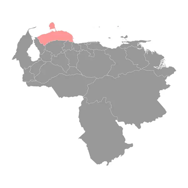 Mappa Dello Stato Del Falco Divisione Amministrativa Del Venezuela — Vettoriale Stock