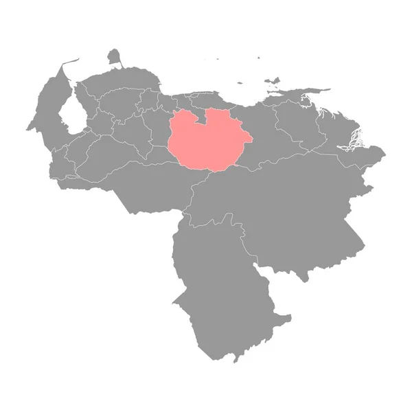 Landkaart Guarico Administratieve Indeling Venezuela — Stockvector