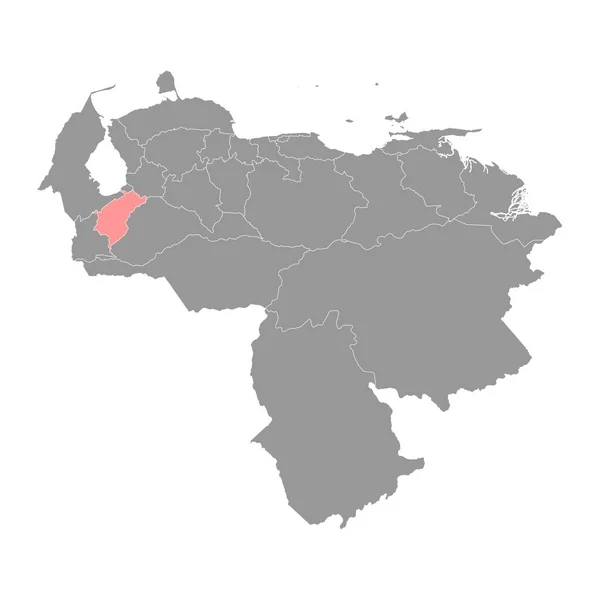 Mappa Statale Merida Divisione Amministrativa Del Venezuela — Vettoriale Stock