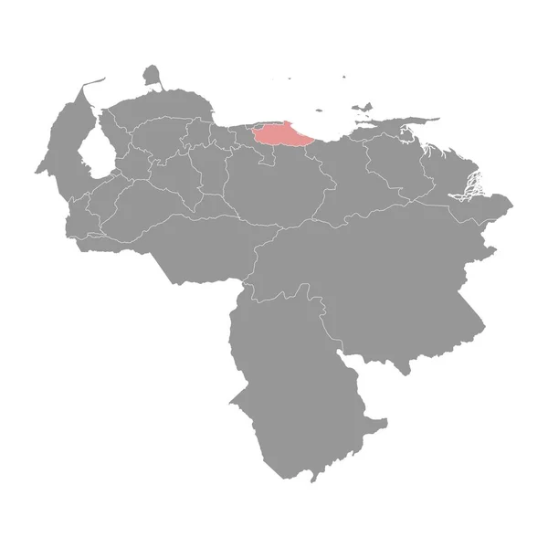 Carte État Miranda Division Administrative Venezuela — Image vectorielle