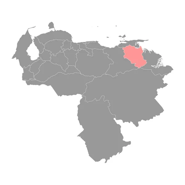 Monagas Eyalet Haritası Venezuela Nın Idari Bölümü — Stok Vektör