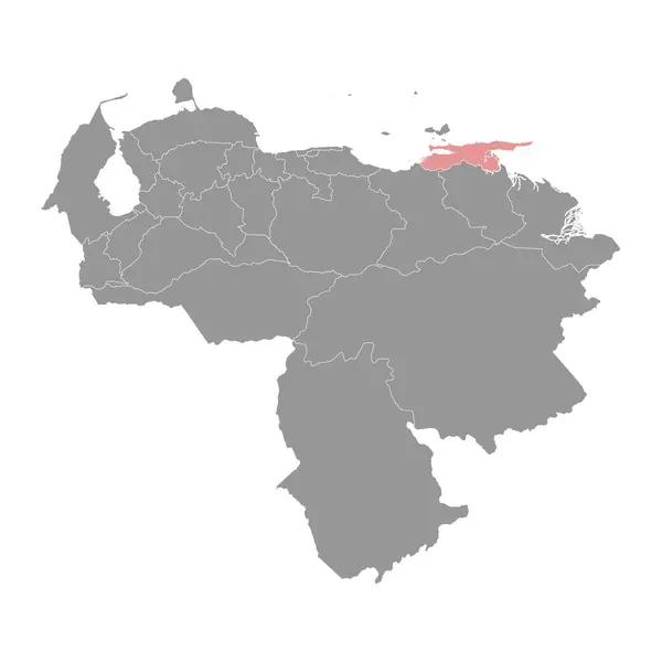 Sucre Mapa Del Estado División Administrativa Venezuela — Vector de stock