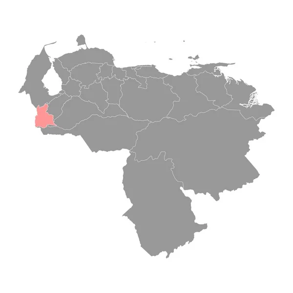 Mapa Del Estado Tachira División Administrativa Venezuela — Archivo Imágenes Vectoriales