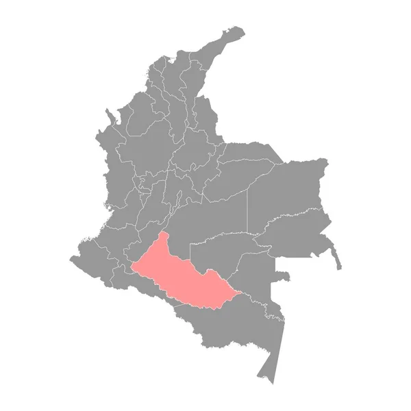 Karte Des Departamentos Caqueta Verwaltungseinheit Kolumbiens — Stockvektor