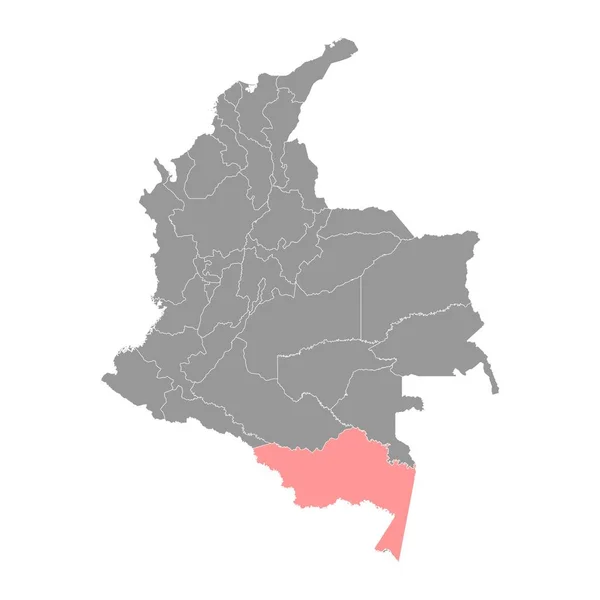 Mapa Departamento Amazonas Divisão Administrativa Colômbia —  Vetores de Stock