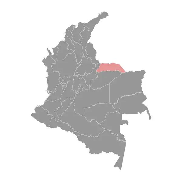 Karte Des Departamentos Arauca Verwaltungseinheit Kolumbiens — Stockvektor