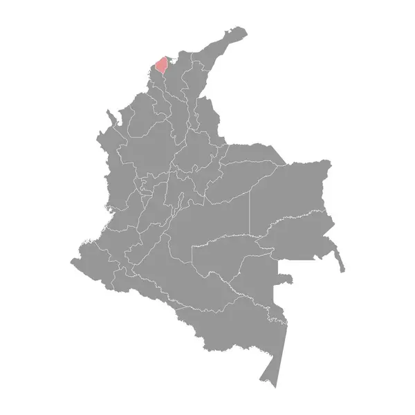 Atlantico Megye Térképe Kolumbia Közigazgatási Egysége — Stock Vector