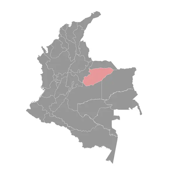 Karte Des Départements Casanare Verwaltungseinheit Kolumbiens — Stockvektor