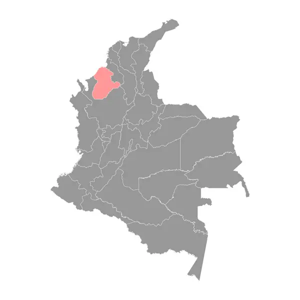Karte Des Departamentos Cordoba Verwaltungsbezirk Kolumbiens — Stockvektor