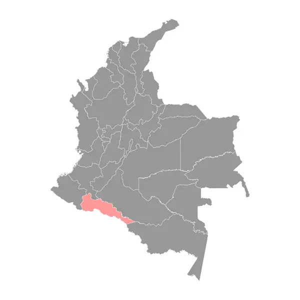 Mappa Del Dipartimento Putumayo Divisione Amministrativa Della Colombia — Vettoriale Stock