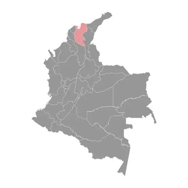 Karte Des Departamentos Magdalena Verwaltungseinheit Kolumbiens — Stockvektor