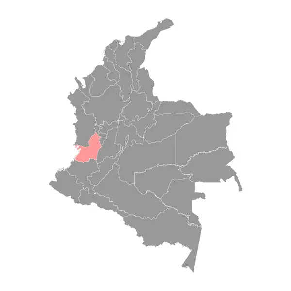 Karte Des Departamentos Valle Del Cauca Verwaltungsbezirk Kolumbiens — Stockvektor