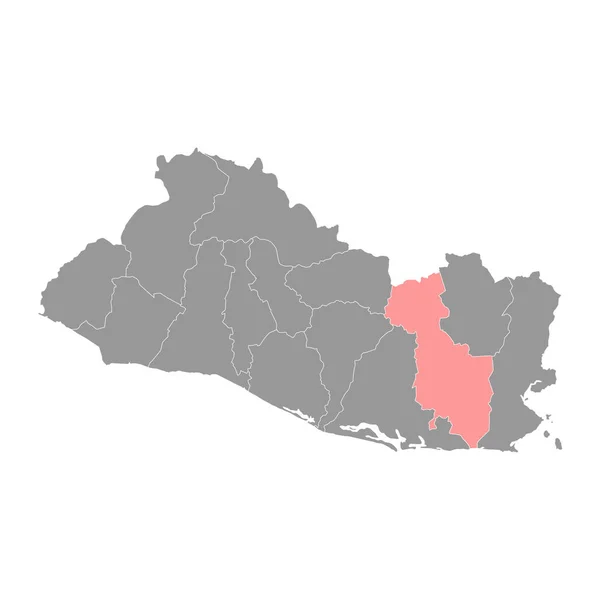 Карта Департаменту Сан Мігель Адміністративний Поділ Сальвадору — стоковий вектор