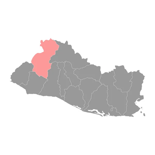 Santa Ana Mapa Del Departamento División Administrativa Salvador — Vector de stock