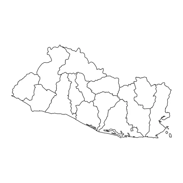 萨尔瓦多与行政区划的地图 — 图库矢量图片