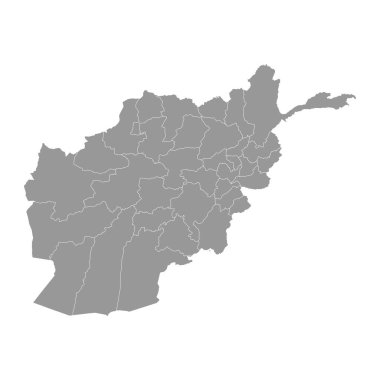 Afganistan haritası idari bölümlerle birlikte.