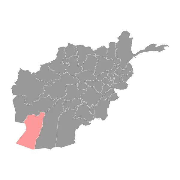 Peta Provinsi Nimruz Pembagian Administratif Afghanistan - Stok Vektor