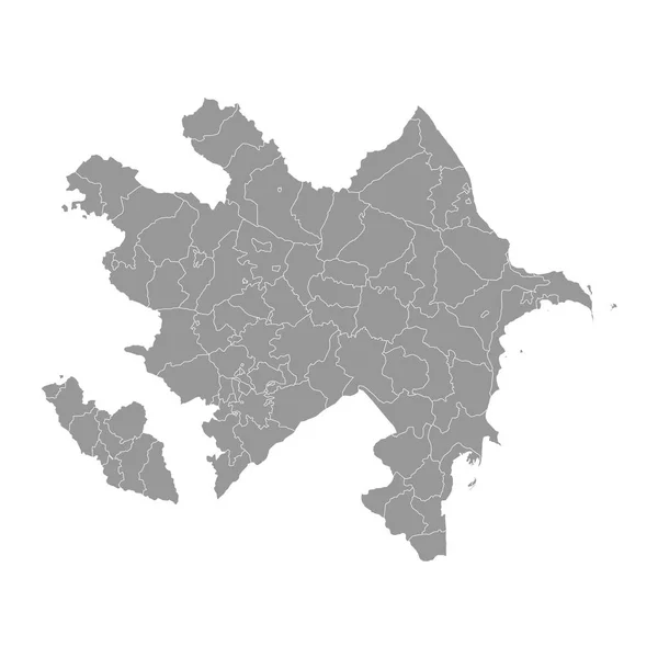 Azerbajdzsán Térképe Közigazgatási Egységekkel — Stock Vector
