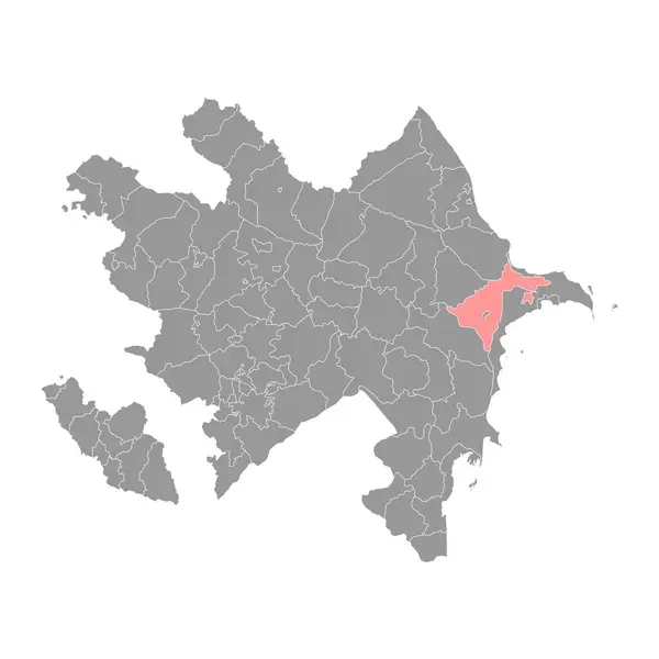 Absheron Mapa Del Distrito División Administrativa Azerbaiyán — Vector de stock