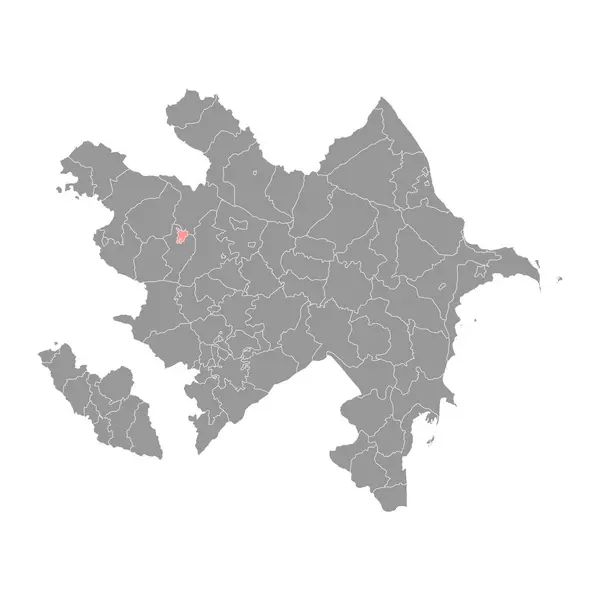 Ganja District Map Administrative Division Azerbaijan — 图库矢量图片