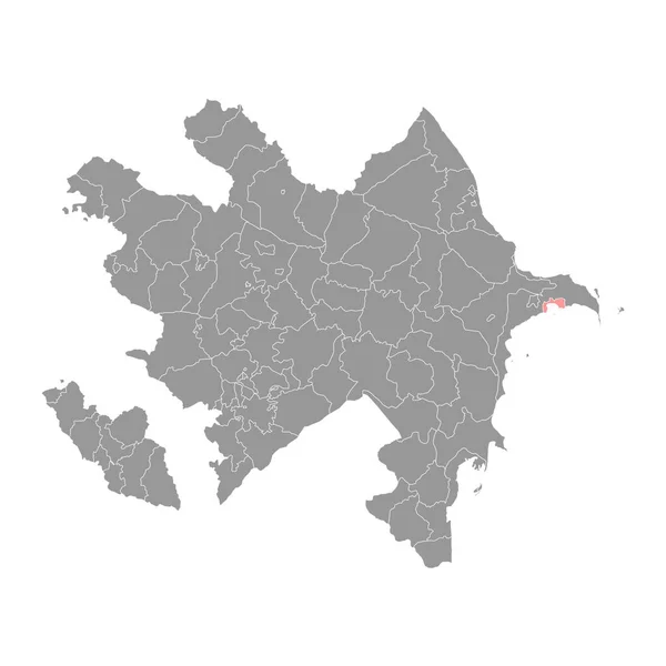 Baku Térkép Azerbajdzsán Közigazgatási Egysége — Stock Vector