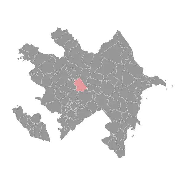 バルダ地区マップ アゼルバイジャンの行政区画 — ストックベクタ