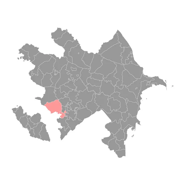 Karte Des Bezirks Lachin Verwaltungsbezirk Von Aserbaidschan — Stockvektor