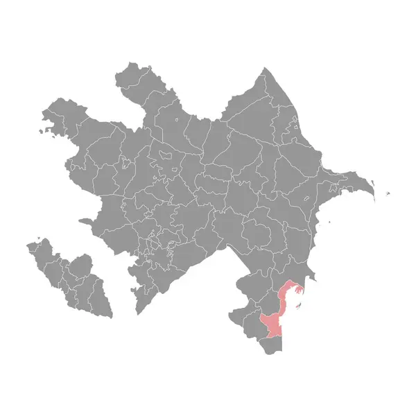 Lankaran Bölge Haritası Azerbaycan Idari Bölümü — Stok Vektör