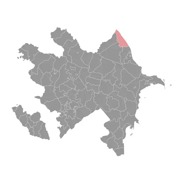 Carte District Khachmaz Division Administrative Azerbaïdjan — Image vectorielle
