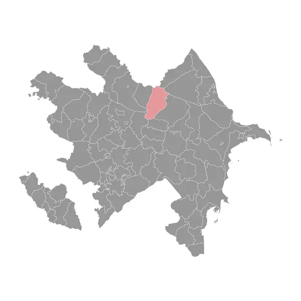 Carte District Qabala Division Administrative Azerbaïdjan — Image vectorielle