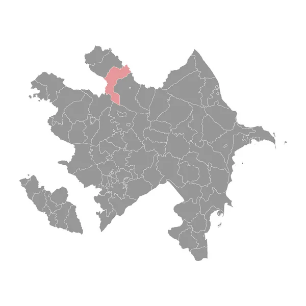 Qakh Mapa Distrito Divisão Administrativa Azerbaijão — Vetor de Stock