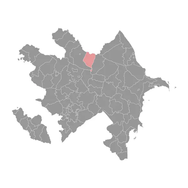 Χάρτης Περιοχής Oghuz Διοικητική Διαίρεση Του Αζερμπαϊτζάν — Διανυσματικό Αρχείο