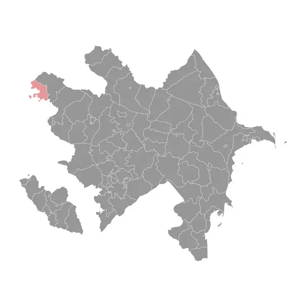 Qazax Kerület Térképe Azerbajdzsán Közigazgatási Területe — Stock Vector