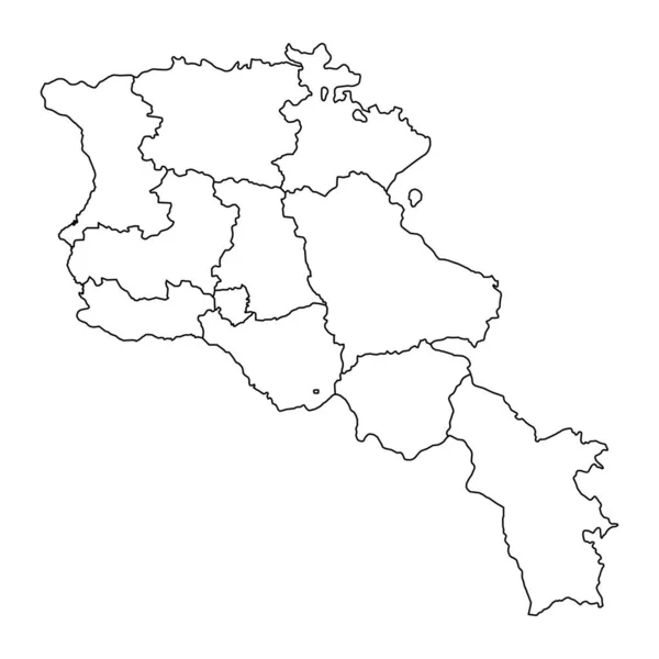 Mapa Arménia Com Divisões Administrativas — Vetor de Stock