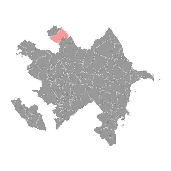 Zagatala District Map Administrative Division Azerbaijan — Stock Vector