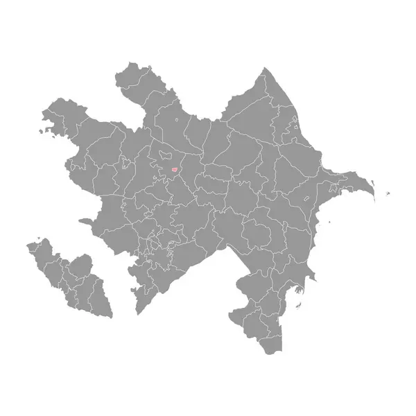 Mapa Yevlakh División Administrativa Azerbaiyán — Vector de stock