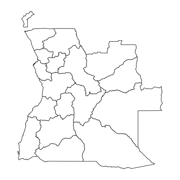 Angola Carte Avec Divisions Administratives — Image vectorielle